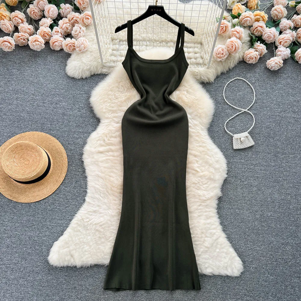 Simple Design Slim Knitted Dress