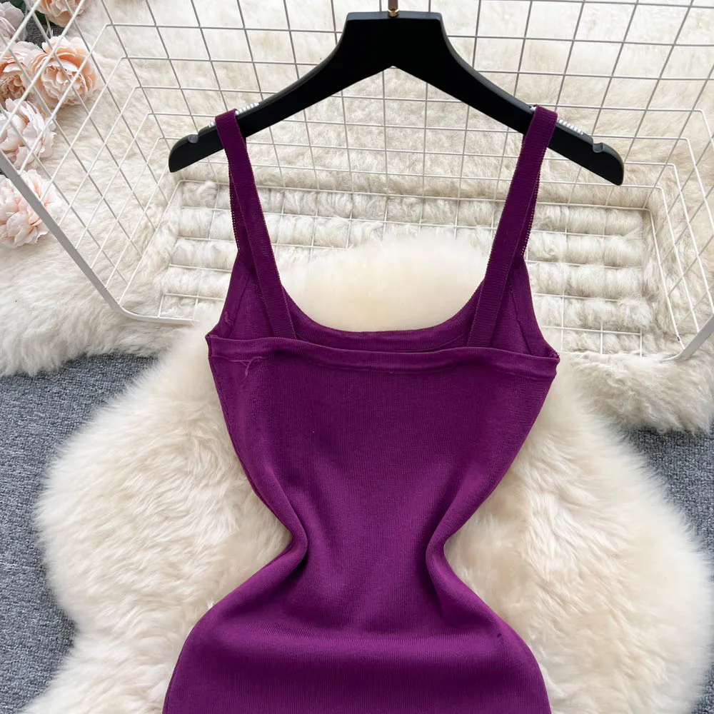 Simple Design Slim Knitted Dress
