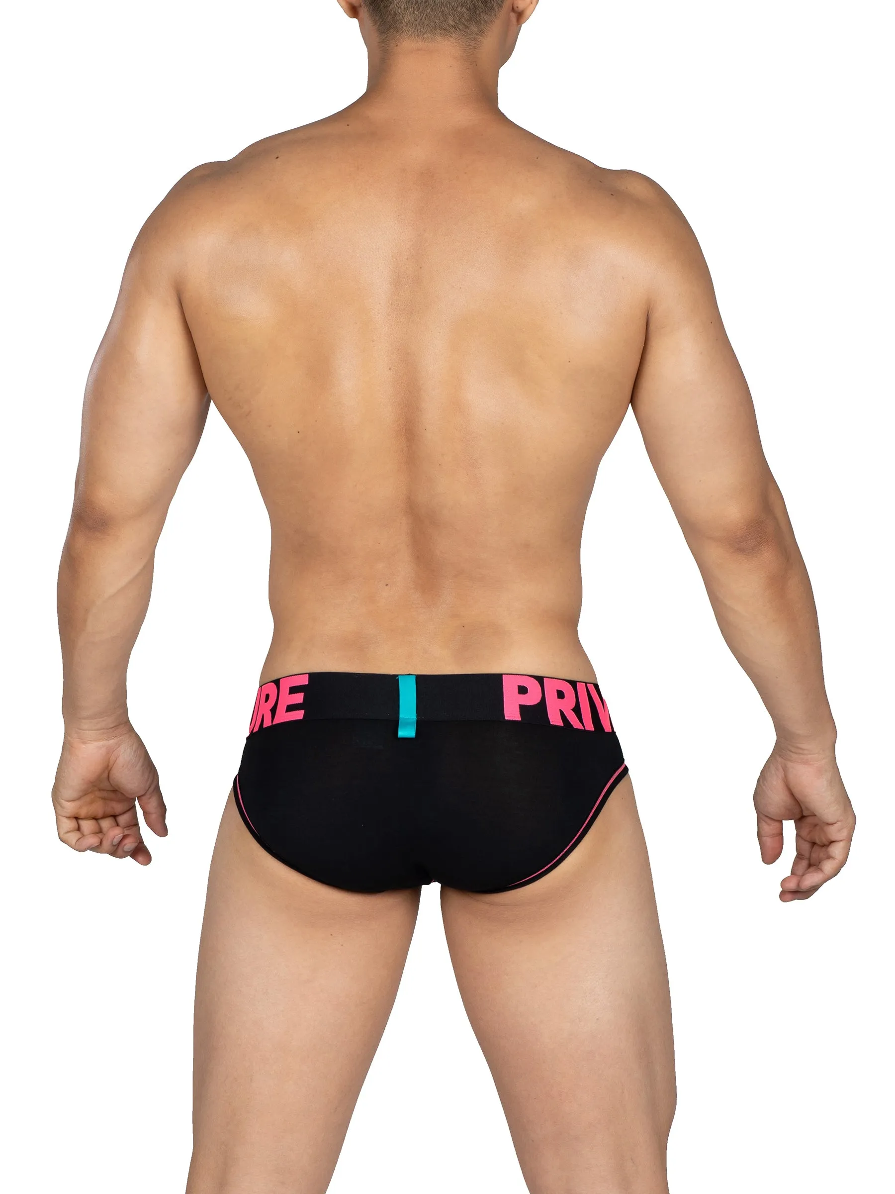 Slip Private Structure mini brief Black Magenta