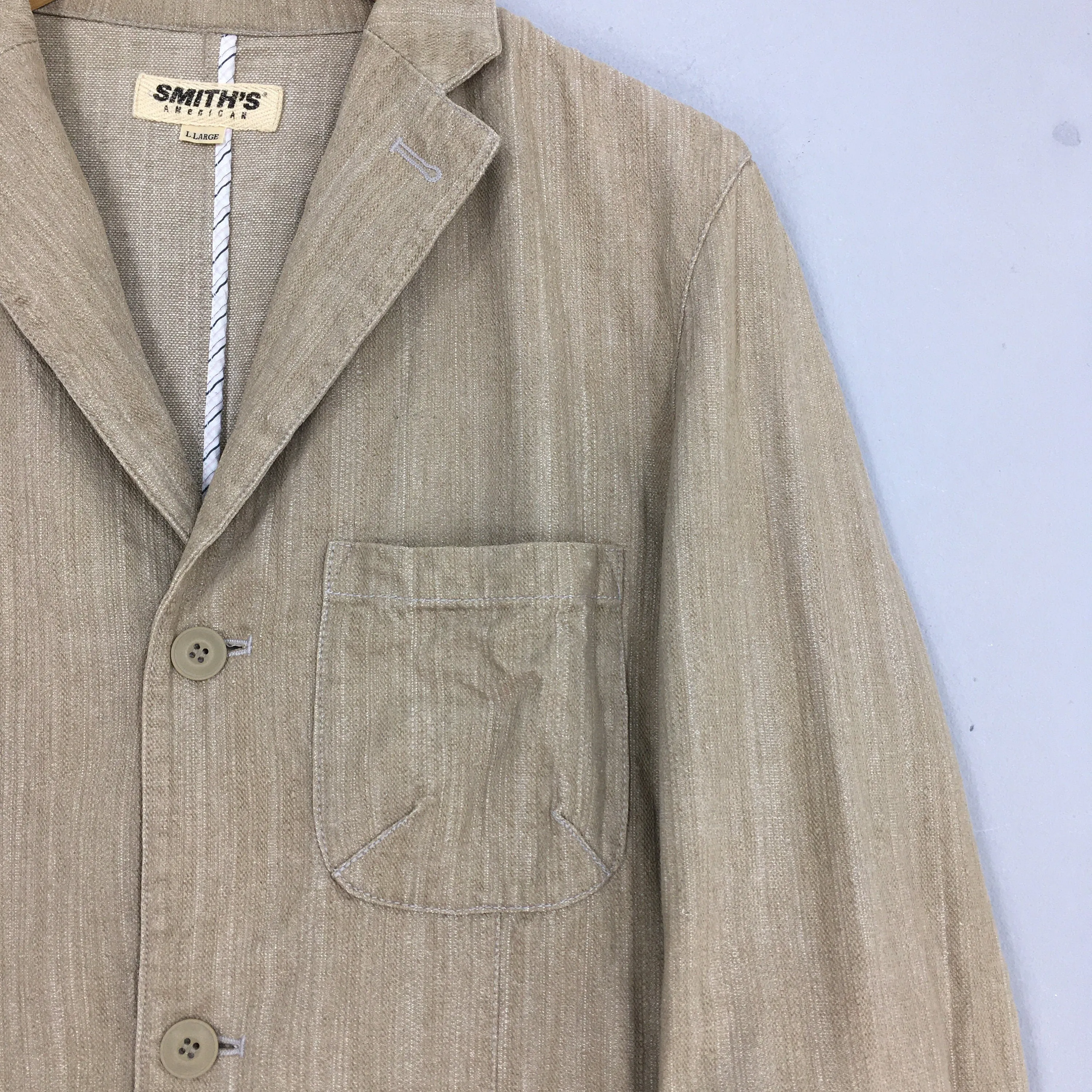 Smiths American Denim Workers Brown Jacket Labor Large