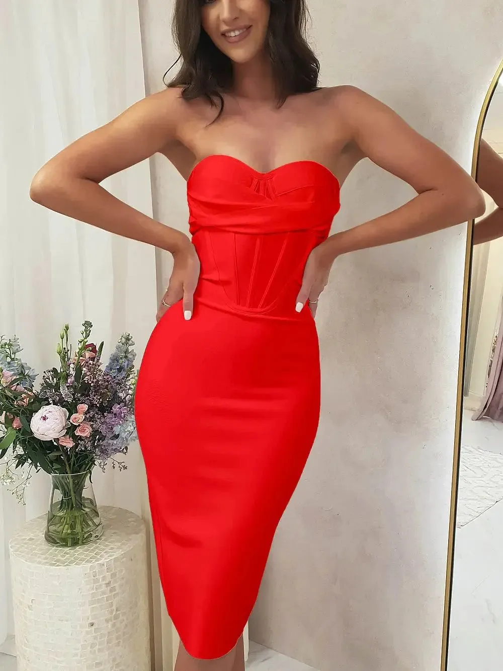 Strapless bodycon Bandage Dress