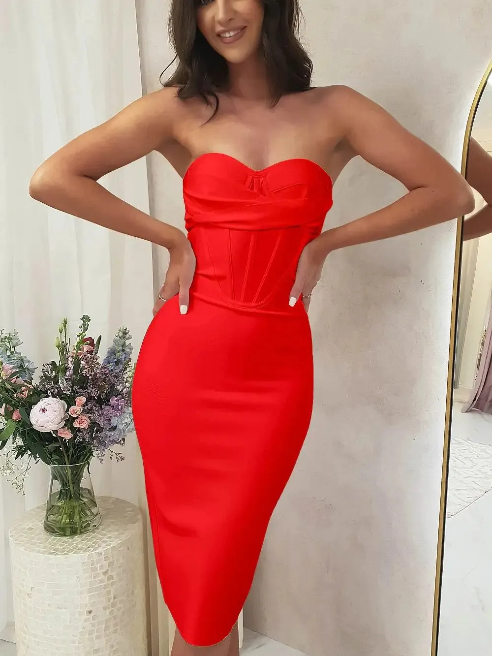 Strapless bodycon Bandage Dress