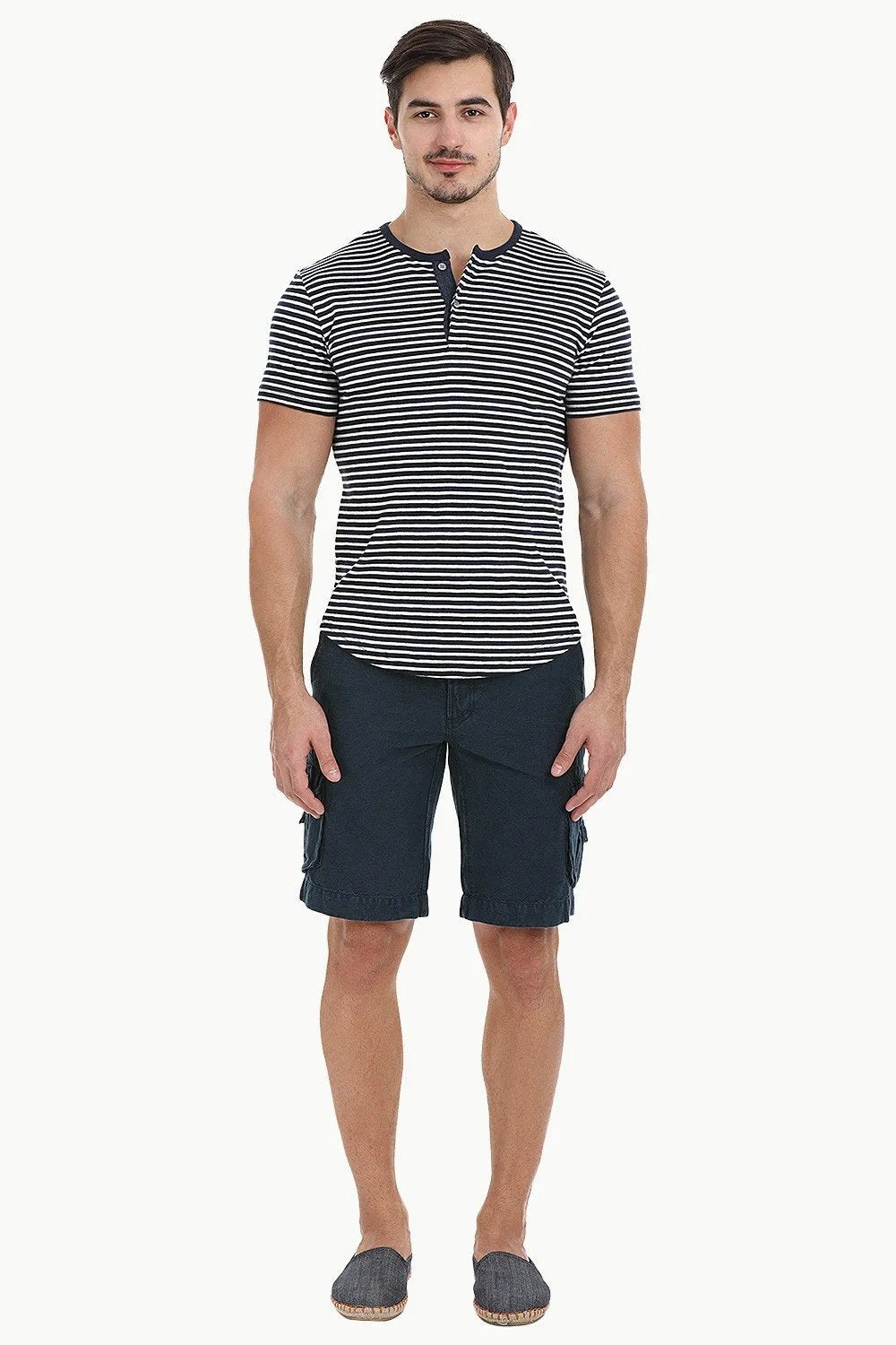 Striped Henley With Oval Bottom
