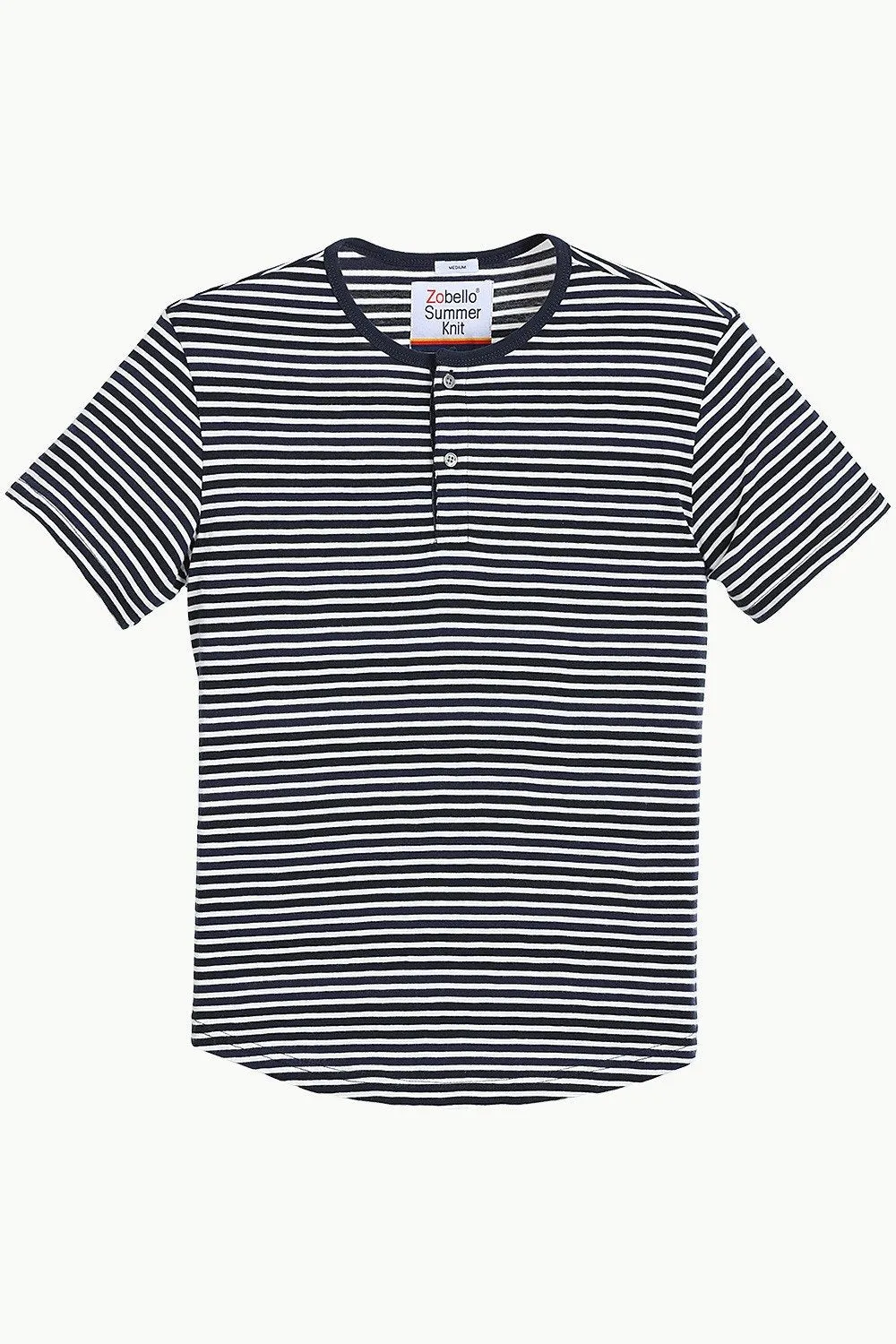 Striped Henley With Oval Bottom