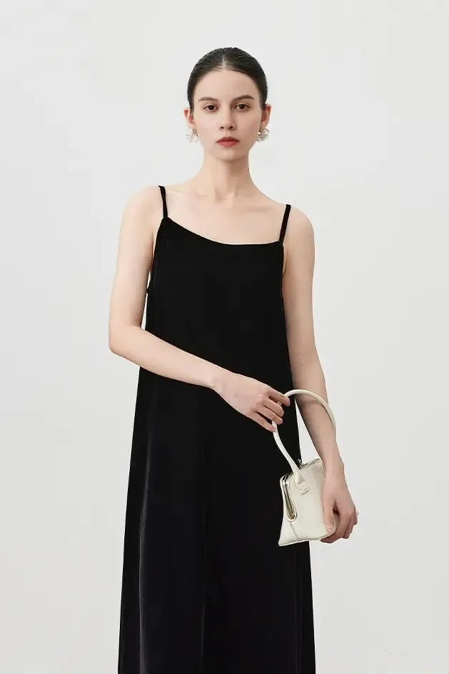 Summer Bakcless Silk Lined Velvet Slip Dress