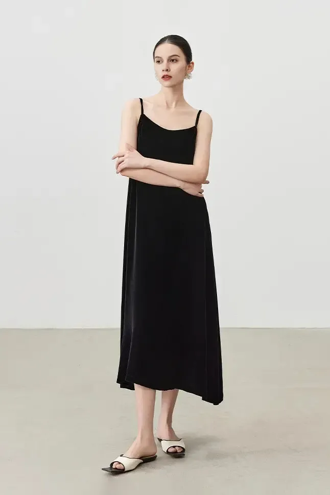 Summer Bakcless Silk Lined Velvet Slip Dress