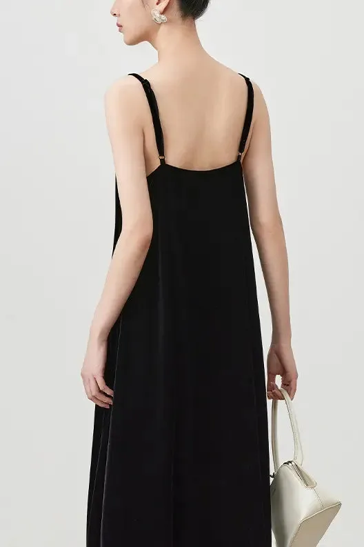 Summer Bakcless Silk Lined Velvet Slip Dress