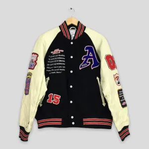 Superdry Japan Varsity Wool Leather Jacket Large