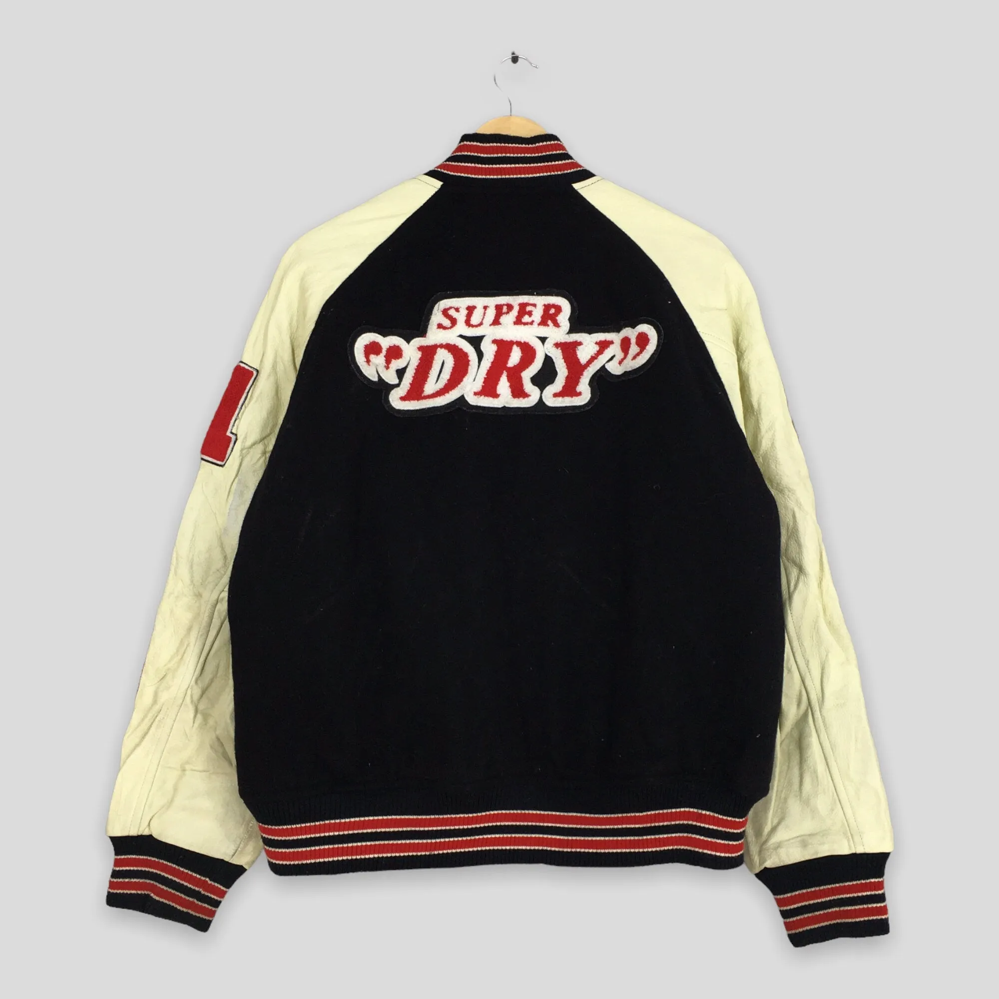 Superdry Japan Varsity Wool Leather Jacket Large