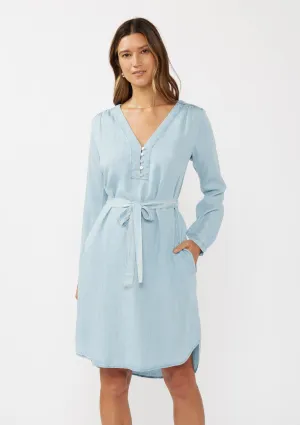 Tencel Long Sleeve Shirt Dress