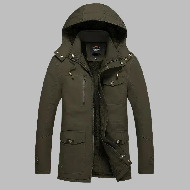 Vince Polar Parka | Warmer wasserdichter Parka-Wintermantel für Herren mit Fellkragen und Fleecefutter