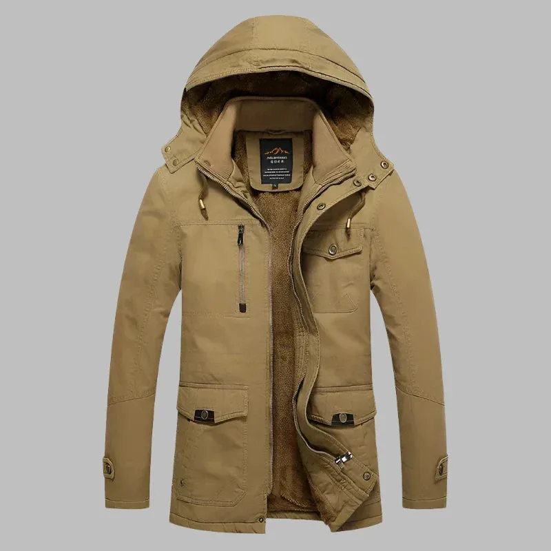 Vince Polar Parka | Warmer wasserdichter Parka-Wintermantel für Herren mit Fellkragen und Fleecefutter