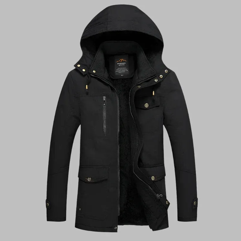 Vince Polar Parka | Warmer wasserdichter Parka-Wintermantel für Herren mit Fellkragen und Fleecefutter