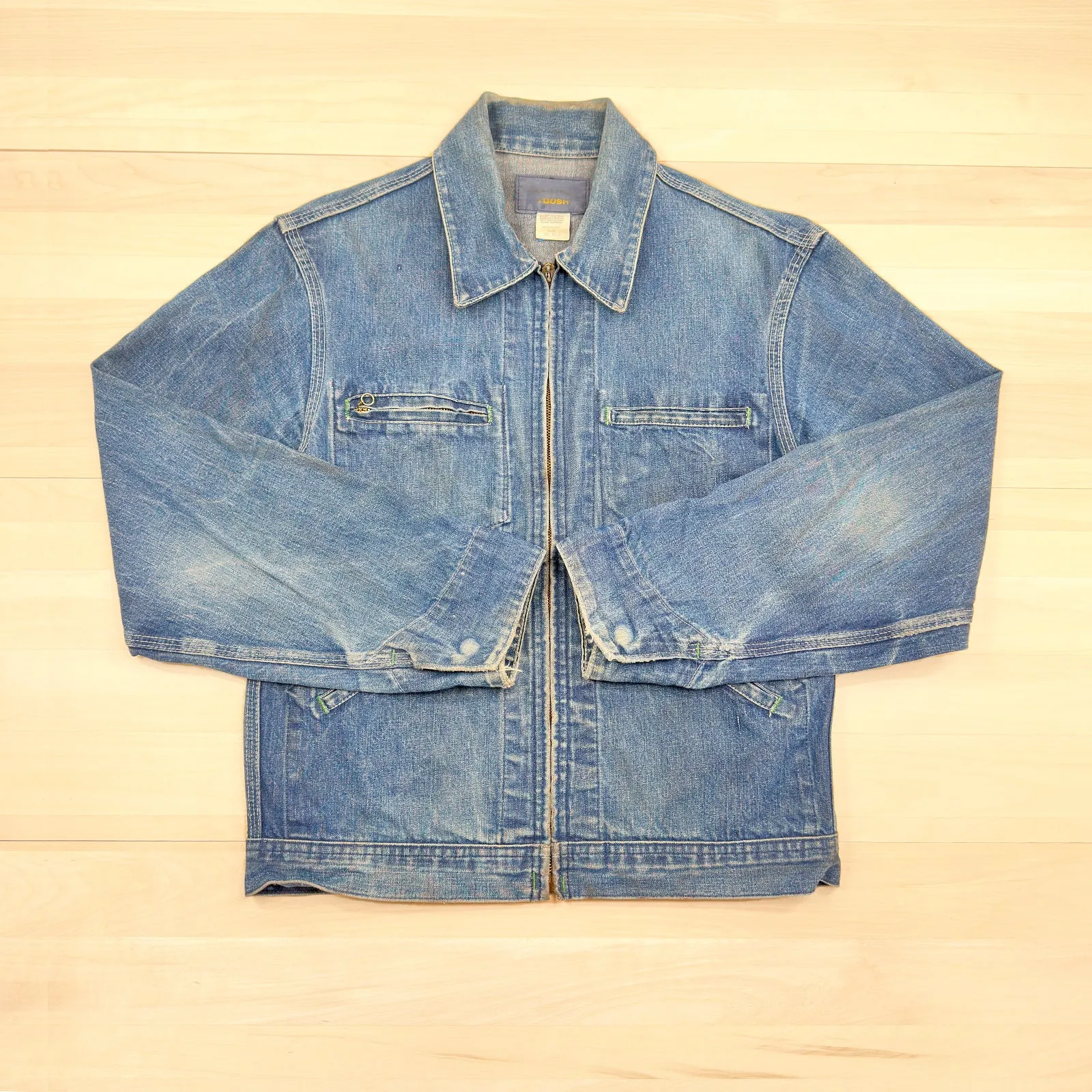 Vintage Oshkosh B’Gosh Full Zip Denim Jean Jacket Union Made in USA - 38 (Small)