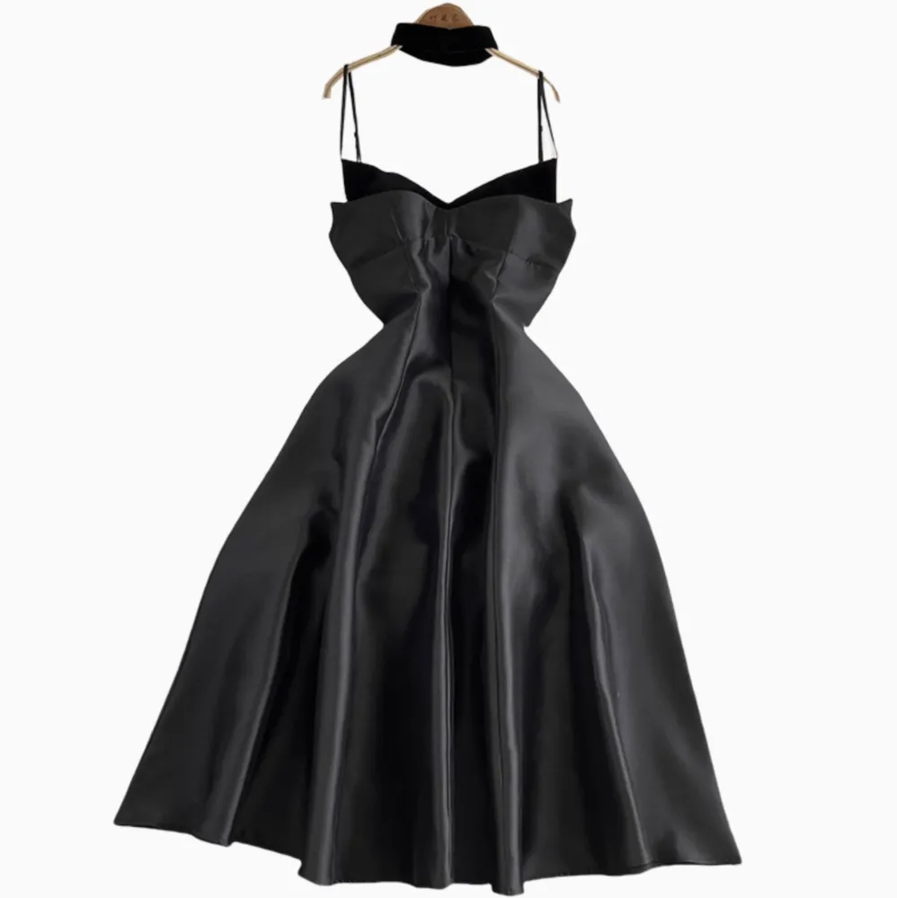 Vintage Ruffled Slip Dress with Choker
