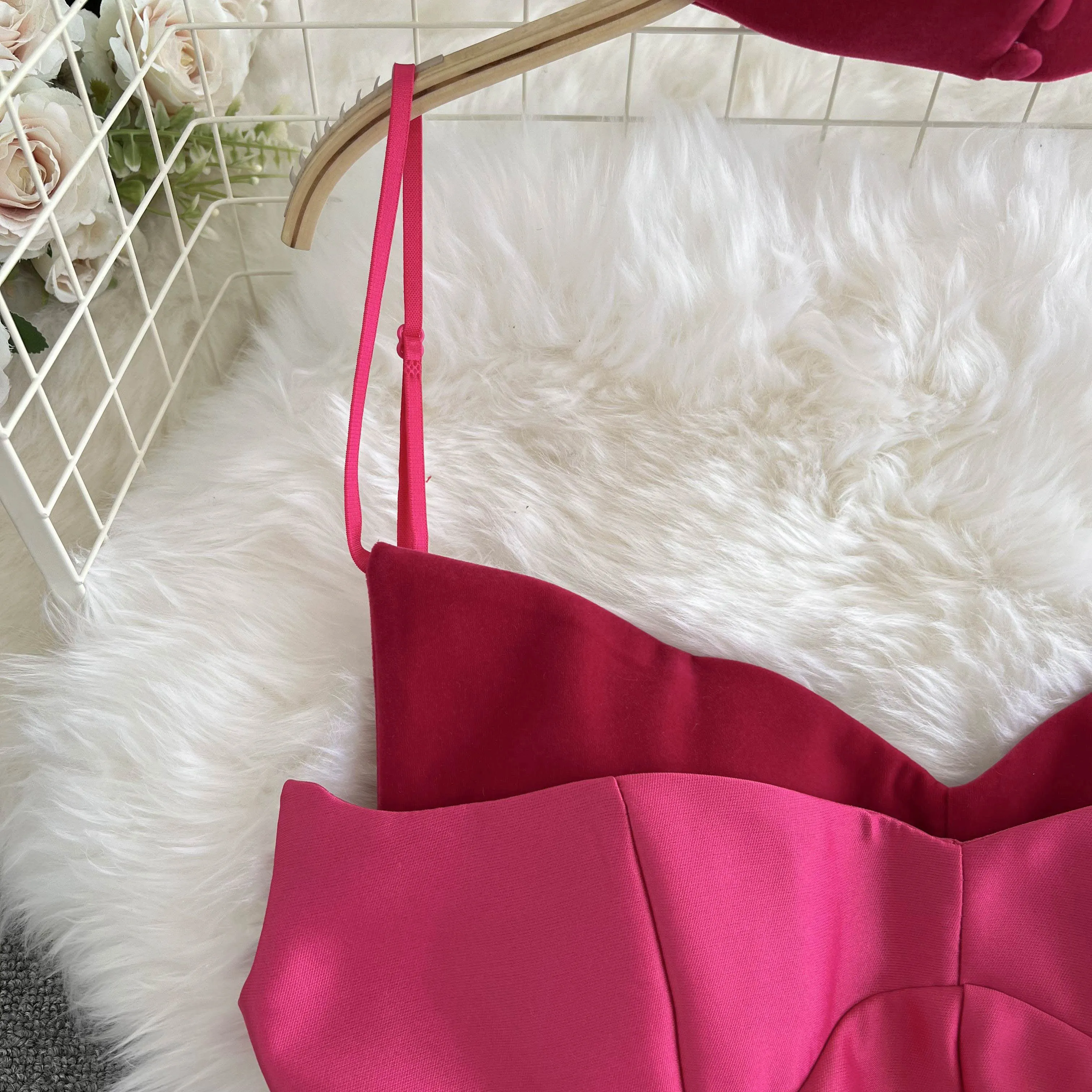 Vintage Ruffled Slip Dress with Choker