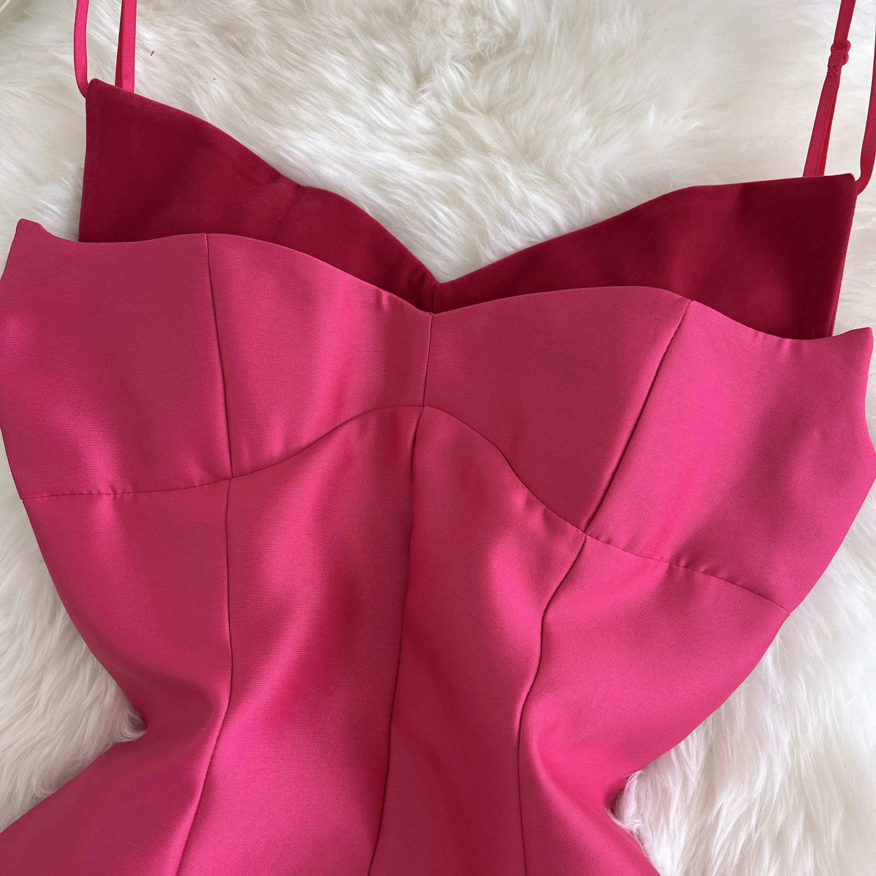 Vintage Ruffled Slip Dress with Choker