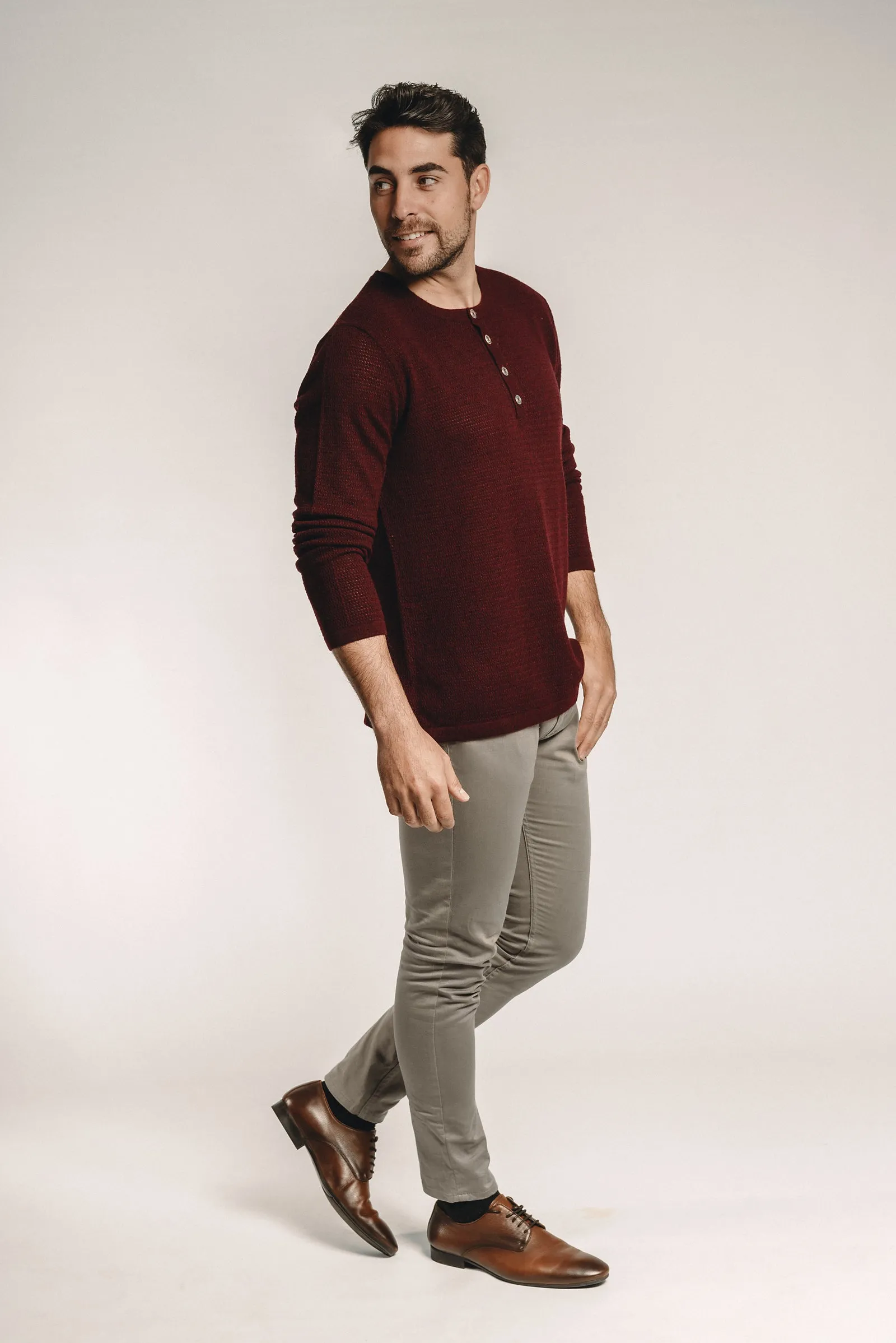 Waffle Cashmere Henley