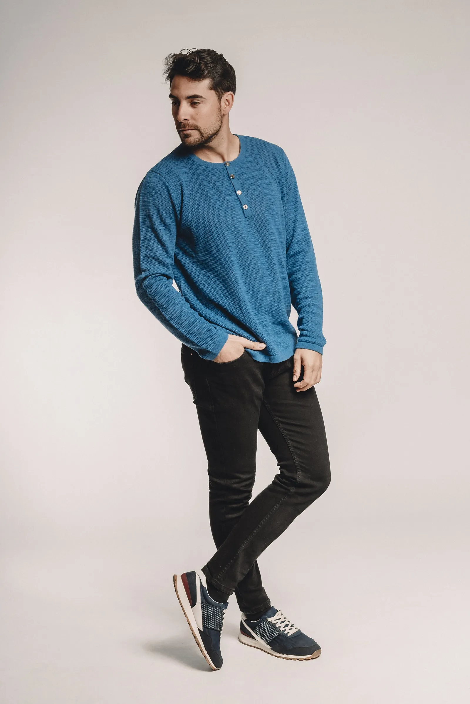 Waffle Cashmere Henley