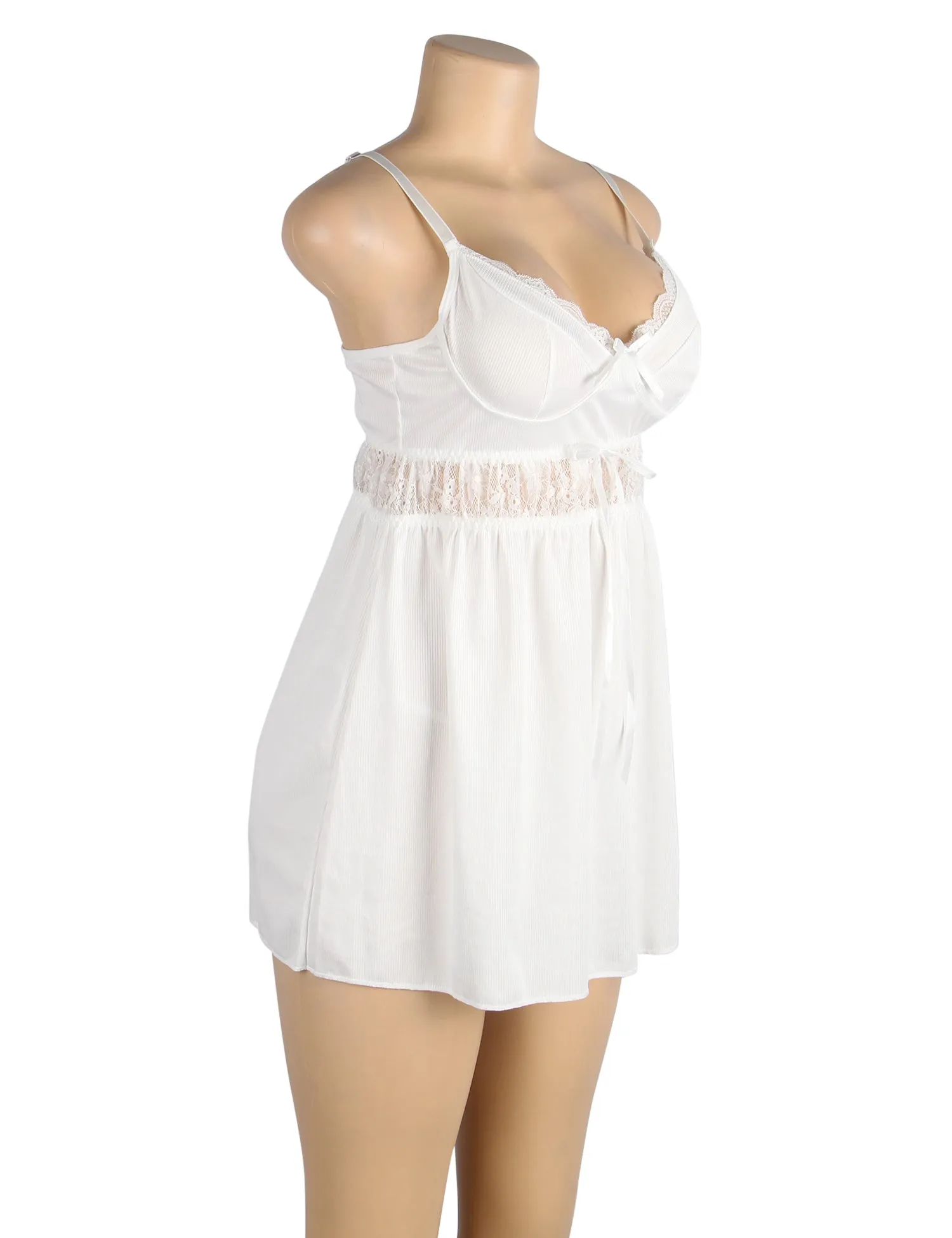 White V-neck sexy suspender Babydoll Brideessentials Egypt