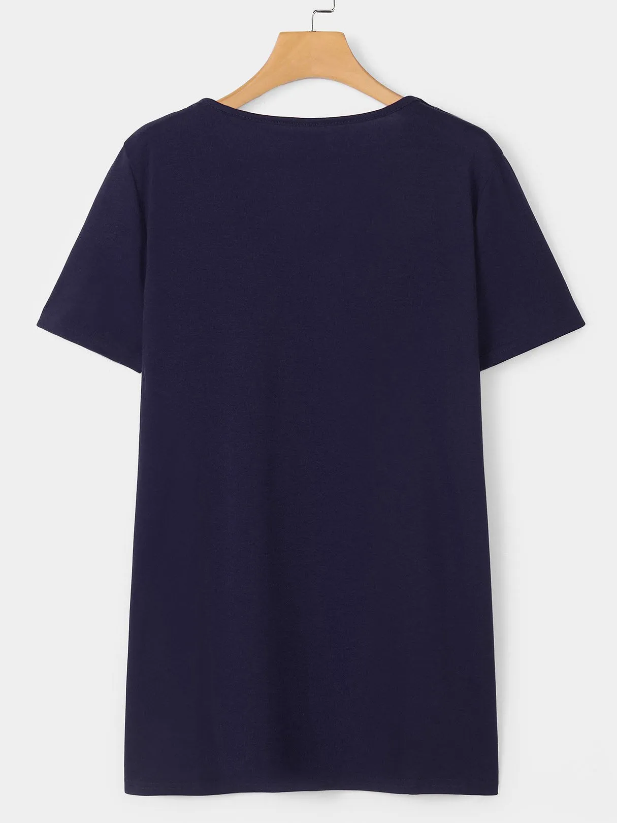 Wholesale Navy V-Neck Short Sleeve Plain Cut Out Shirt Dresses