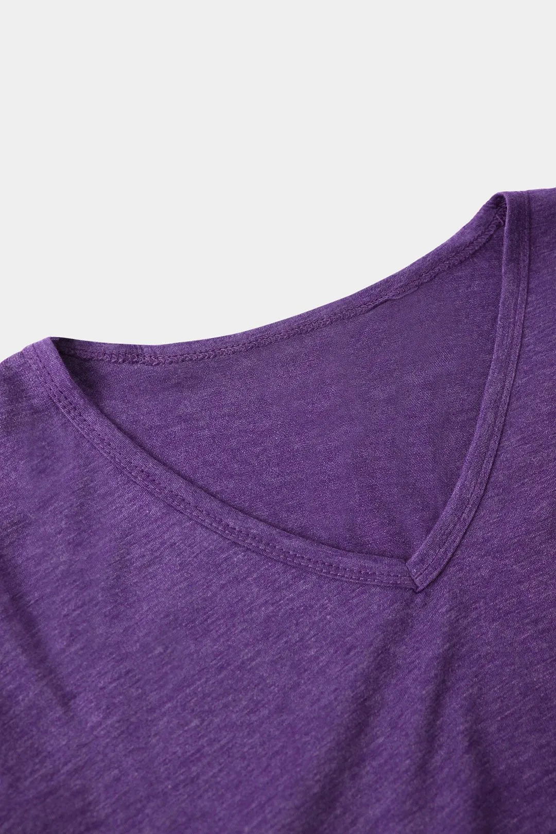 Wholesale Purple V-Neck Long Sleeve Shirt Dress