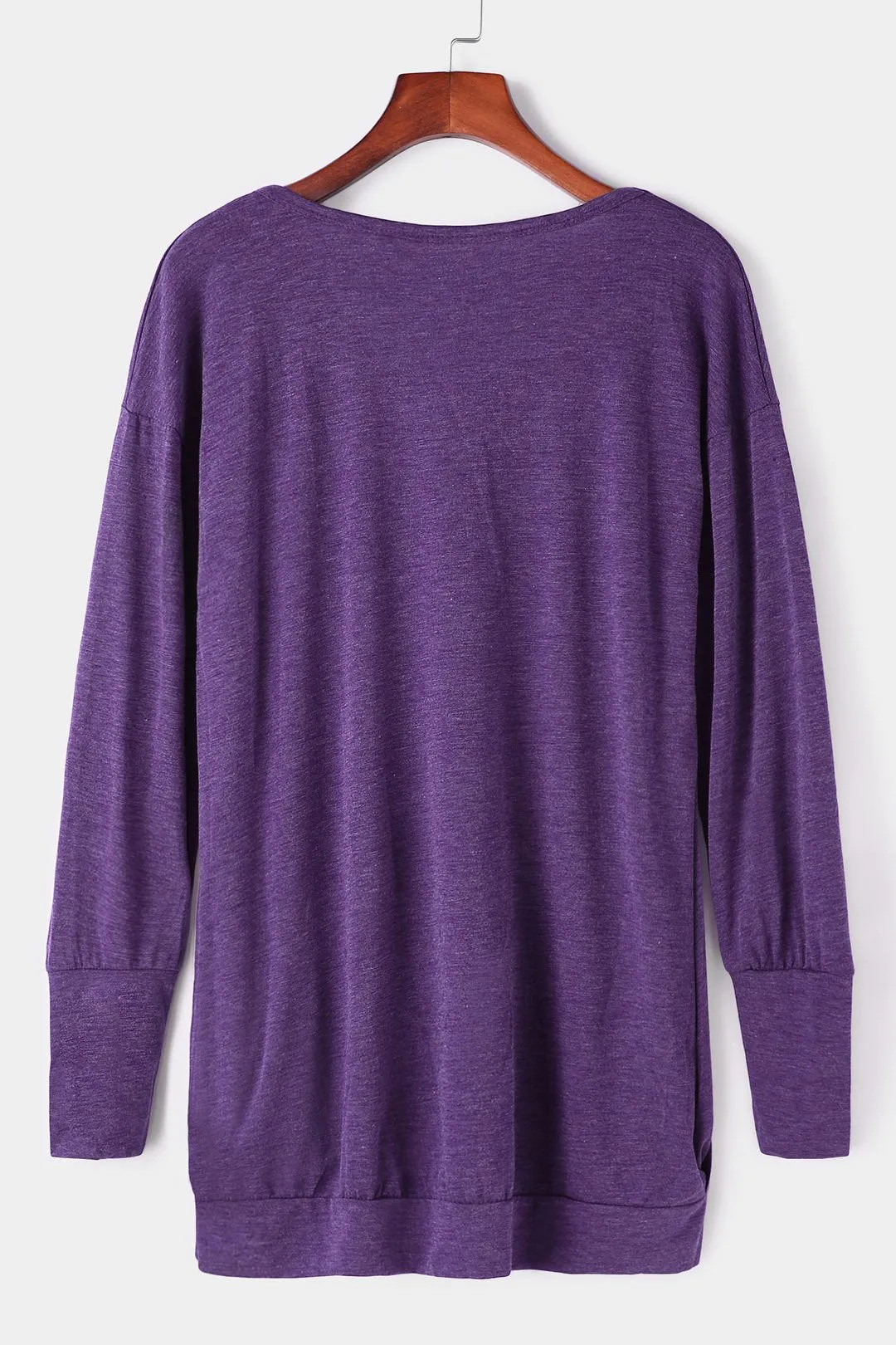 Wholesale Purple V-Neck Long Sleeve Shirt Dress