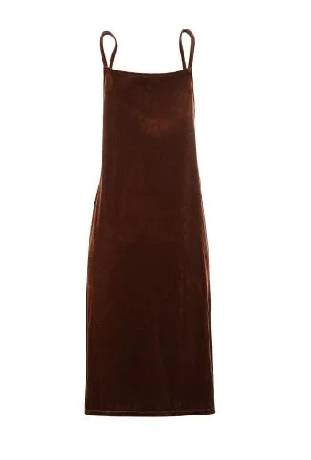 Women's Autumn Vintage Slight Stretch Velvet Midi Dress