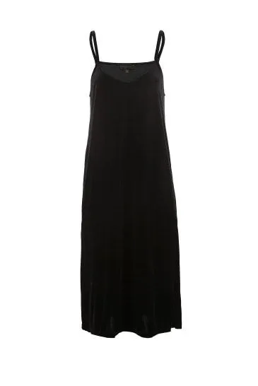 Women's Autumn Vintage Slight Stretch Velvet Midi Dress