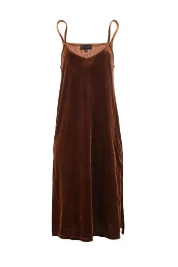 Women's Autumn Vintage Slight Stretch Velvet Midi Dress