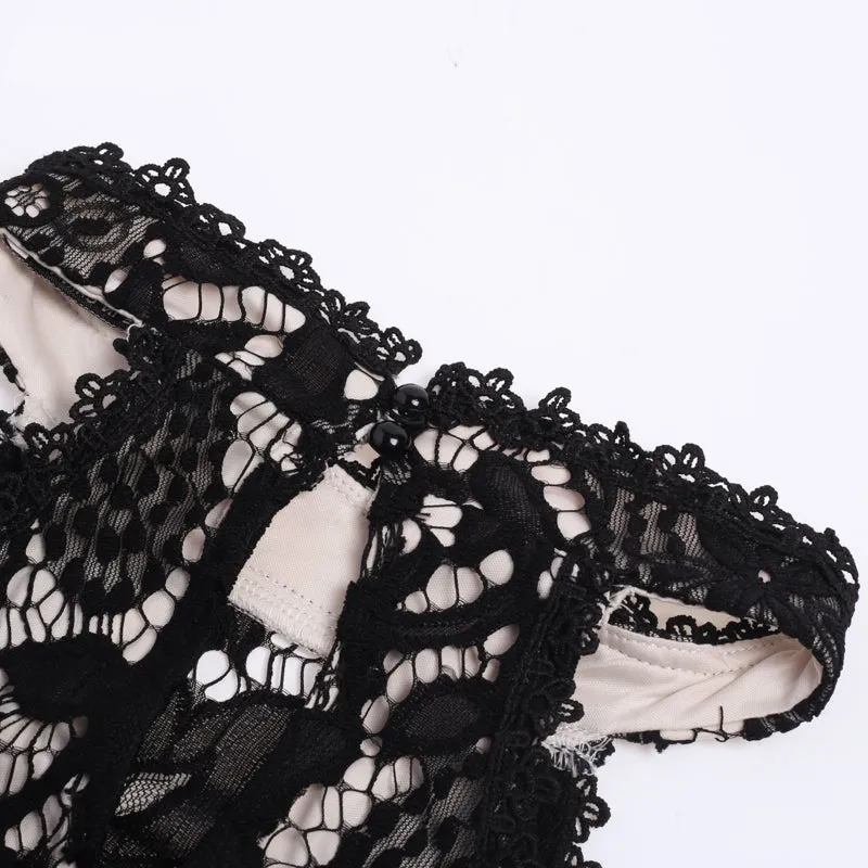 Women's Dress | Off-Shoulder Black Lace Dress | Women's Bodycon Dress