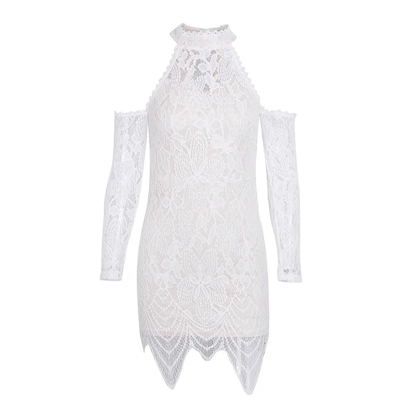Women's Dress | Off-Shoulder Black Lace Dress | Women's Bodycon Dress