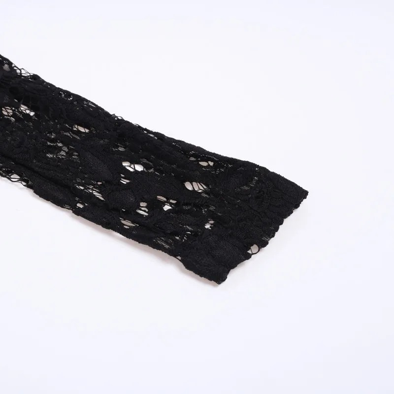 Women's Dress | Off-Shoulder Black Lace Dress | Women's Bodycon Dress