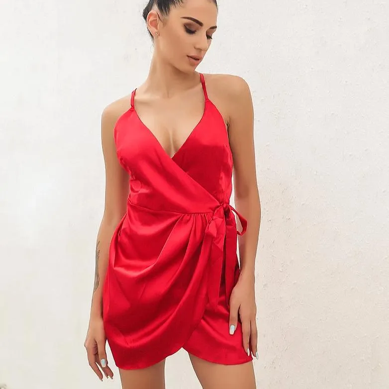 Women's Polyester Sheath A-Line V-Neck Dress