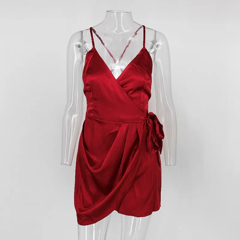Women's Polyester Sheath A-Line V-Neck Dress