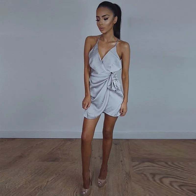 Women's Polyester Sheath A-Line V-Neck Dress