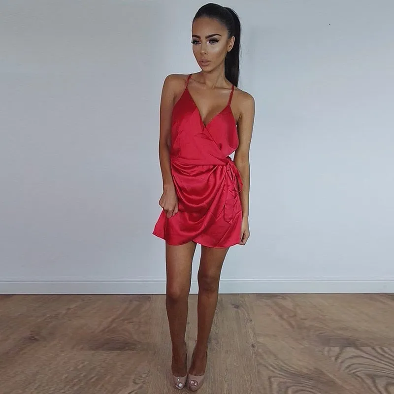 Women's Polyester Sheath A-Line V-Neck Dress