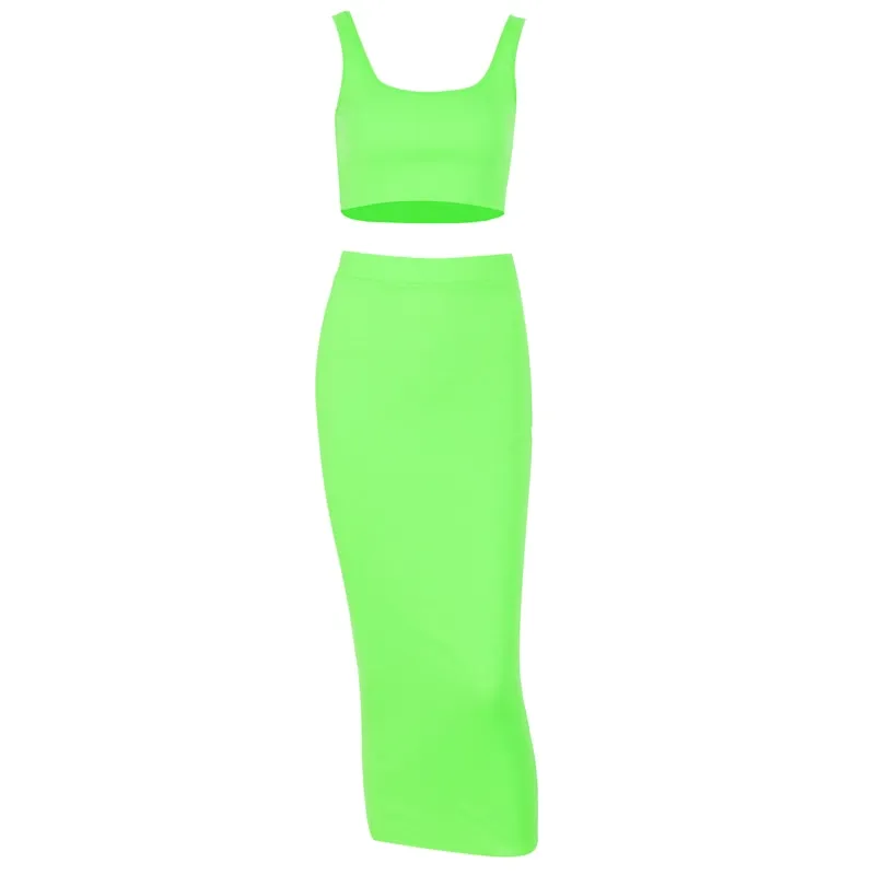 Women's Summer Elastic Two-Piece Slim Long Dress