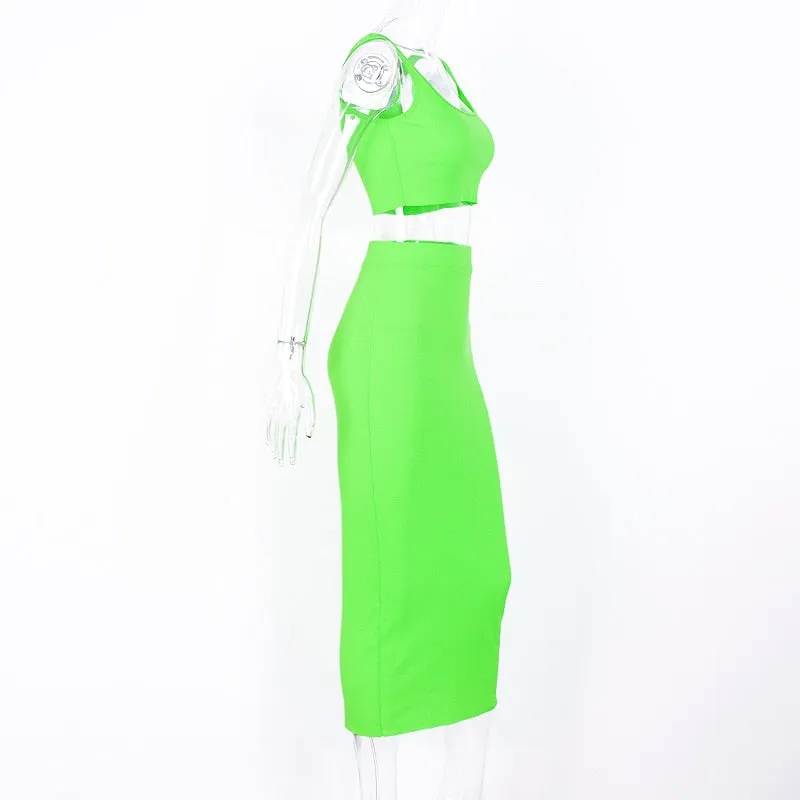 Women's Summer Elastic Two-Piece Slim Long Dress