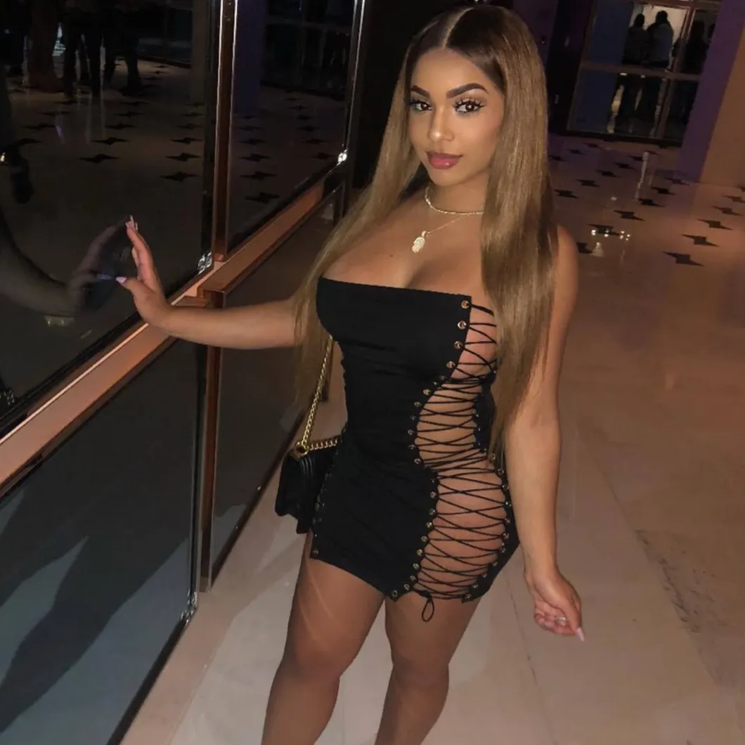 Women's Summer Sleeveless Lace-Up Sheath Mini Dress