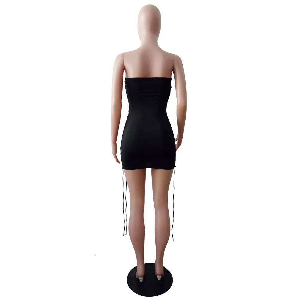 Women's Summer Sleeveless Lace-Up Sheath Mini Dress