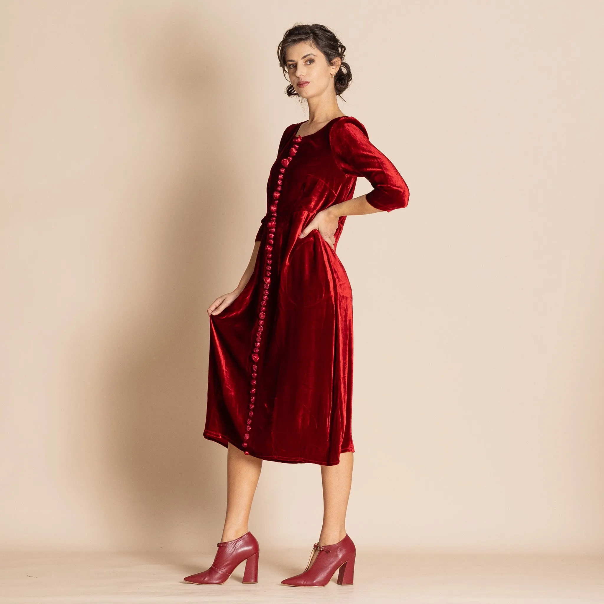 woodlands velvet roses romance dress