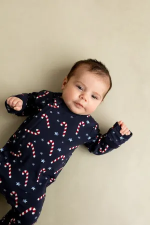 Zipper Footie, Dark Blue Candies